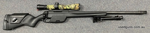 Excellent condition Steyr P04 in 308W. Mounted is a Leupold Mk 4 3.5-10x40 LRT scope. Has a scope protector. Has a threaded barrel. Comes with the bipod. 2 way 