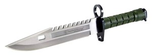 SMITH & WESSON
SW3G
SPECIAL OPS M-9 BAYONET
STAINLESS STEEL WITH 
OD GREEN HANDLE & SHEATH
FIXED BLADE

SPECIAL NEW $185

May only be sold to persons over 18!
Proof of age required for all purchases for this item!