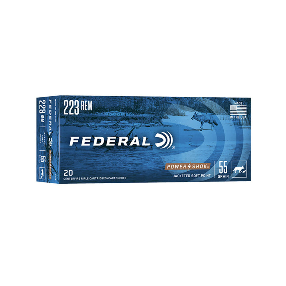 FEDERAL 223 REM 55GR SP POWER-SHOK • Pack 20