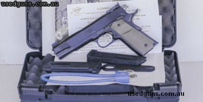 This 22LR 911 Style Kimber comes cased with 2 mags and a take-down tool.  It works flawlessly with ammo over 1250 FPS such as Minimag target. With its muzzle li