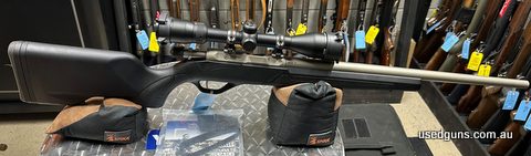 Lithgow LA101 22LR Left handed. Synthetic stainless with a Bushnell Trophy XLT scope. Comes with 3 x 5 shot magazines and stock extension. In great condition