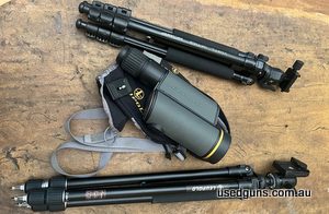 Excellent backpacking spotting scope and comes with Leupold tripod and a light weight Vortex High Country tripod. This is a manufactured, machined and assembled