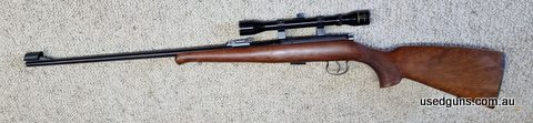This rifle is as new. The bore is bright and crisp with no blemishes. The blueing is 99%.. The wood has no significant marks with crisp and clean checkering. Th