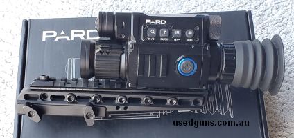 Pard NV008 P, LRF night vision scope with laser range finder. Includes Eagle Vision mount, made in England, worth $300+. Sighted in only, no field use. Bought n