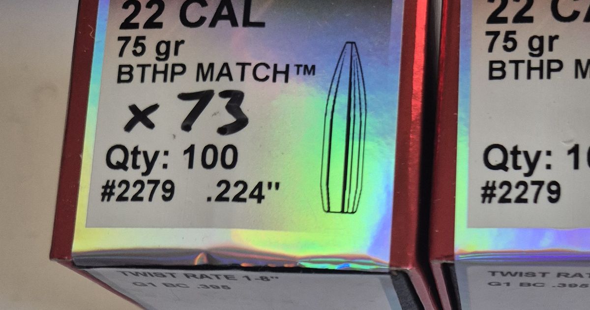 Hornady .224 75 gr BTHP x 173