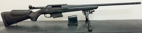 This rifle is as new (fired less than 20 rounds) Fluted barrel, fluted bolt, picatinny rail, oversized bolt knob, two 10 shot magazines and muzzle brake. All me