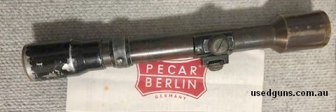 Vintage Pecar Berlin 4x81 scope. Has steel tube (Some browning NO dings). Reticle No2 picket post. Brilliant German optics would be a brilliant work scope or su