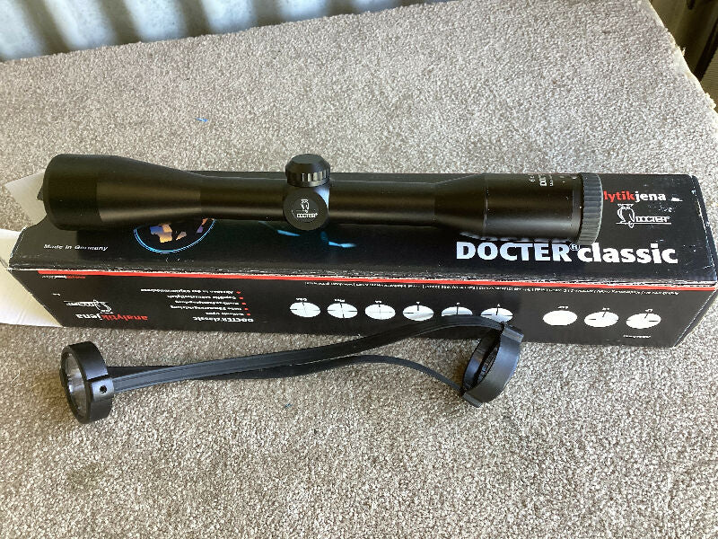 Docter Klassik 6x42 scope. Has quick focus, covers and box. 26mm main tube.4A reticle.
