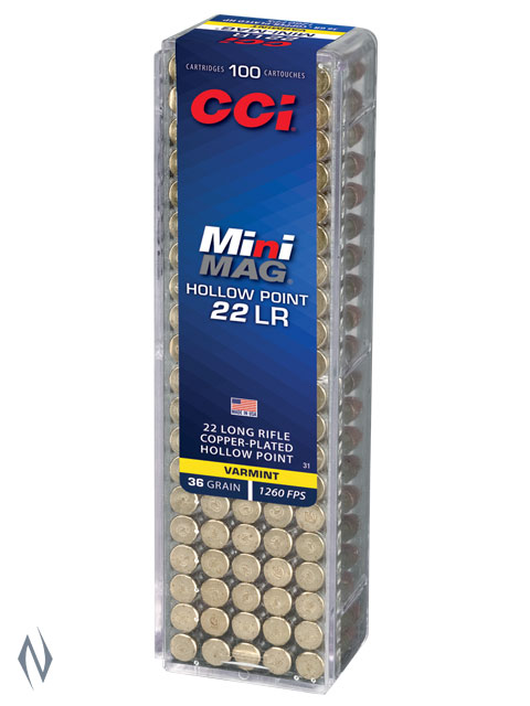 CCI 22LR MINI MAG 36GR HV HP 100 PK 1260FPS