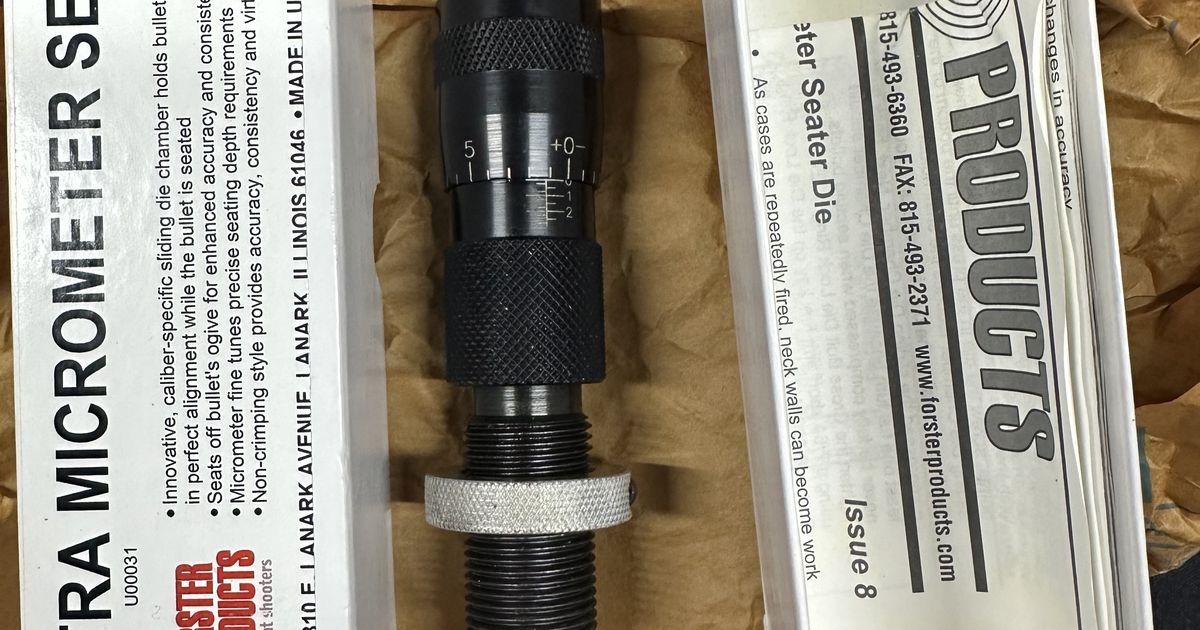 22/250 Forster Micrometer Seating Die