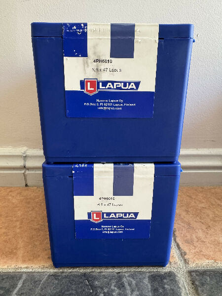 2x 100 unopened boxes of Lapua 6.5x47 Brass.  $500 plus post
