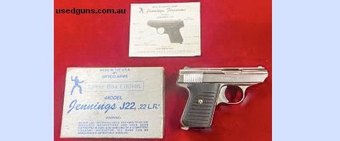 New Jennings J22 6 shot semi auto nickel pistol. Referred to in the USA as a Saturday night special Dealers,Security & Collectors only