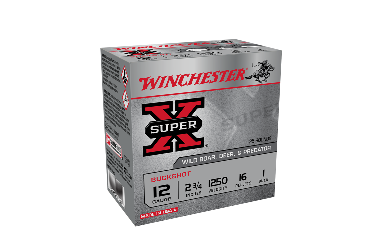 WINCHESTER 12G (NO. 1) 16 PELLET SUPER X BUCKSHOT (25PK)