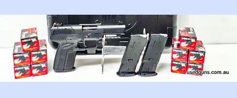 Comes hard cased with 3x 10 shot mags and 500 rounds of Federal American Eagle 40gr FMJ. Ammo is pickup only (unable to post DG), and no, we will not sell it se