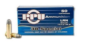 PPU
HH38B
38 SPECIAL, 158GR, LRN
AMMUNITION

SPECIAL
$39.90 /PER 50
$345 /PER 500
$690 /PER 1000