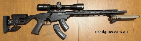Ruger Precision 22LR Rifle Extras: 1. Bushnell Rimfire Optics 22LR specific Scope; 2. Magpul MOE bipod; 3. Spare Ruger BX-15 ten shot magazine. Hardly used, les