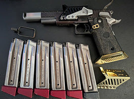 STI Trubor with a BC brass magwell, Includes both A & B Boss Components optic mounts and a new DAA Ambidextrous Safety. Spare part from Trigger, Recoil springs,