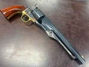 UBERTI
1860 ARMY 
44CAL
6 SHOT
CAP N BALL
BLACK POWDER
8 INCH ROUND BARREL
COLOR CASE FINISHED FRAME
WALNUT GRIPS
BRASS TRIGGER GUARD
#D56159

EXC+ $349