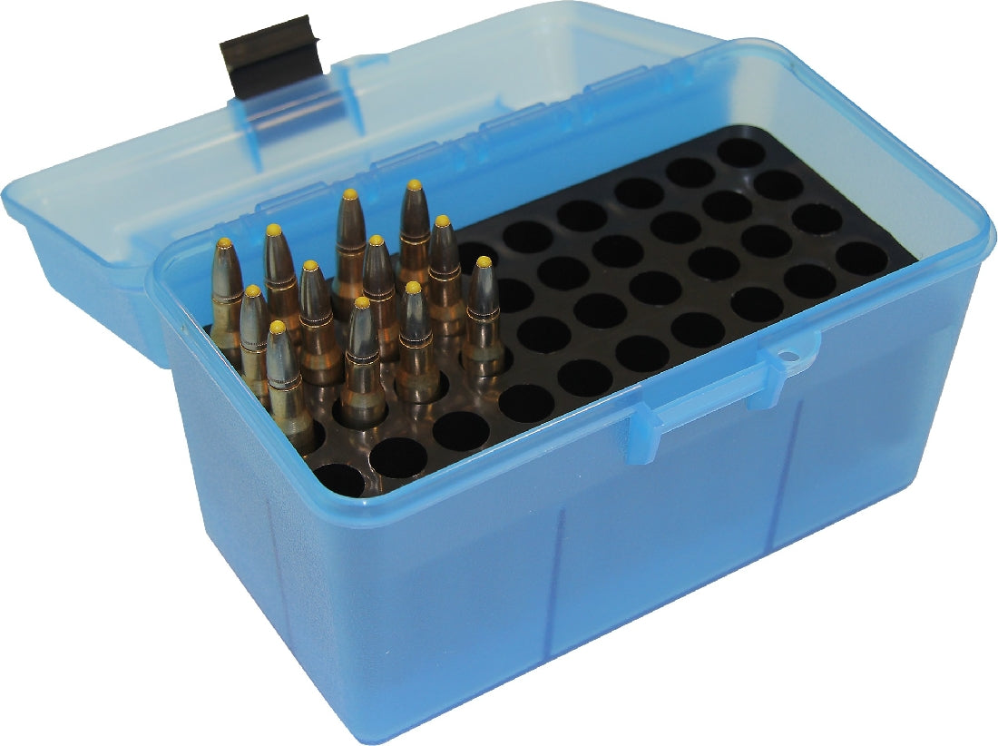 MTM H50-RM-24 50 RND HANDLED AMMO BOX BLUE .243