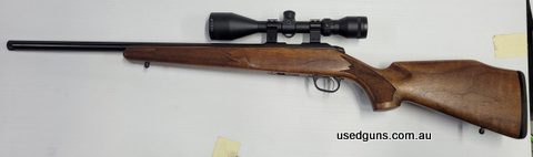 Sako P94S Finnfire 22LR, varmint stainless, good condition, Tasco World Class Plus 3.5-10x50 scope. $1995 plus freight