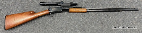 Very good condition for its age Winchester 06 pump repeater in 22LR. Has a Light 4x15 scope in a Field Australia mount. Cycles well. Fun little plinker. $65 fre