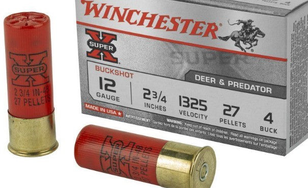WINCHESTER SUPER X 12G #04 BUCK 27 PELLET 1325FPS 25PK