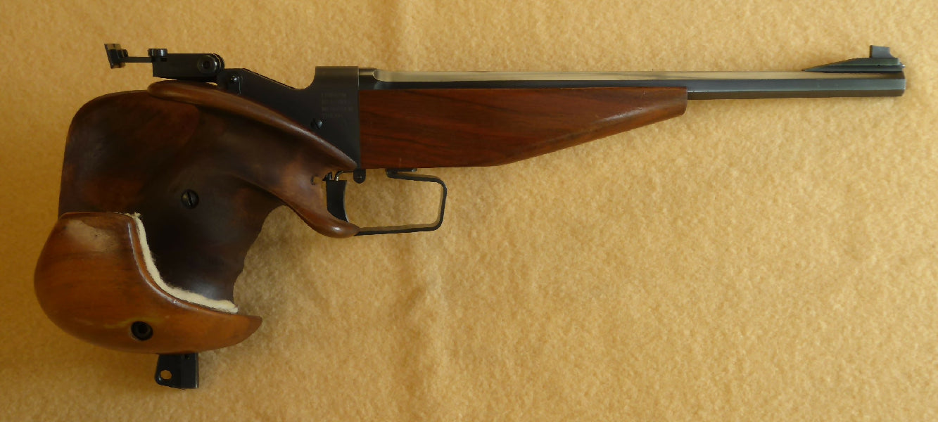Hammerli Model 105 Martini Action .22LR ISSF Free Pistol in very good condition.  Has RHM grip and hexagonal barrel.  A very good 50M target pistol.  Additional
