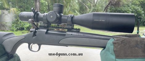Remington 700 in 300 Rem Ultra Mag 26 inch barrel fitted with radial brake. Leupold base and topped with Arken EP5 with Arken rings and level ,  scope is near n