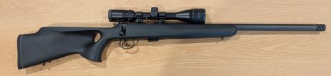 CZ 455 Synthetic Carbon in very good condition with two magazines, 5 and 10 shot. Hardly used since new, has sat in the safe for some time. Buyer to cover posta