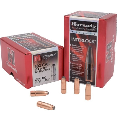 Hornady 303 Cal .312 174gr RN 100pk