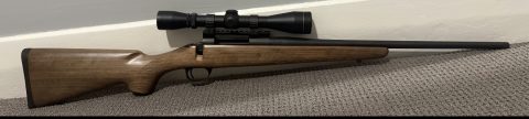 Basically brand new rifle; threaded barrell; a little too much kick for my son