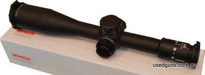 In excellent condition Minox zp5 5-25x56 FFP with the illuminated MR4 reticle. Comes with tenebreax flip up covers and original box
