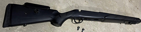 Fits T3, T3X short action and T1X. Comes with 2 x HK loops and small picatinny rail under front fore end. Couple of scratches on the front right fore end