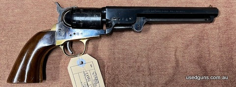 A very good Uberti Navy Colt model black power revolver in 36 calibre. Revolver has done little work. Fitted with 190 mm barrel. Buyer to cover handling and pos