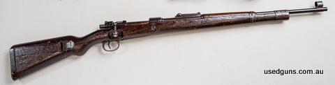 In all matching very good condition. We have a top example of a very rare and hard to find Mauser Oberndorf made BYF45 coded Mauser K98K rifle. This is the late