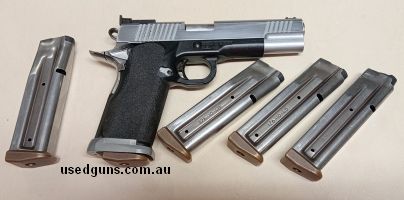 Bul M5 frame, STI slide with Schumann bull barrel Grip safety pinned for IPSC.  comes with 5 STI magazines.  can also throw in a 40cal bull barrel if your regs 