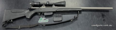 Tikka T3 Varmint Stainless Chambered in 308W. Features 2 x 5 shot factory magazines, Leupold steel rings and bases, Meopta Meopro 4-12x50.