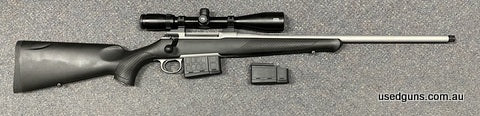 Sauer 100 in 6.5 Creedmoor. Has a Bushnell 4500 4-16x40 mounted. Threaded 20 inch barrel. Glass clear, extended mag and original one. $65 freight to your dealer