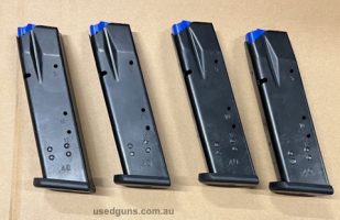 Reduced to clear. Limited stock. 4 x Factory CZ Shadow 2 10 shot 9mm mags for $299. $15 post Australia Wide. Not available for NSW. WA sales need to ship to a d