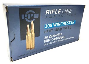 PPU
HR308C
308WIN, 168GR, HPBT
AMMUNITION

$34.90 /PER 20
$174.50 /PER 100
$329 /PER 200