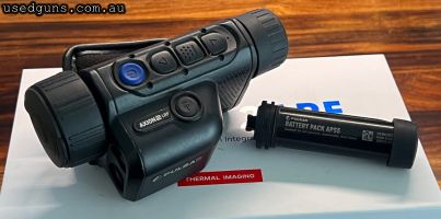 Pulsar Axion 2 XG35 LRF thermal monocular with 640x480, 12 micron sensor, and built-in 1000-yard laser rangefinder. 2-16x magnification. Comes with the original