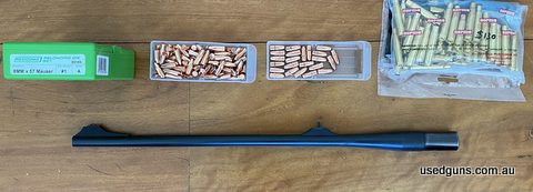 Merkel Helix 8x57 Barrel, fired 88 rounds, very accurate. Comes with Redding 3 die set, 100 cases and 122 Speer/Hornady projectiles. To buy package new $2,100
