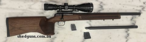 In excellent condition, fired 50 rounds in total (between both barrels) The 17HMR barrel is 18‚Äö√Ñ√π The .22LR barrel is 20‚Äö√Ñ√π Comes with a Tasco 6-8X50