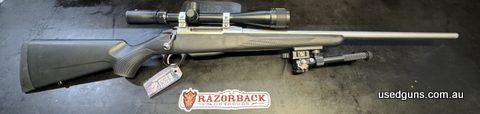 Great condition Tikka stainless T3 in 22-250, has Tasco 6-24X scope on genuine rings, comes with as new T3x stock and atleast style bipod with Picatinny mount