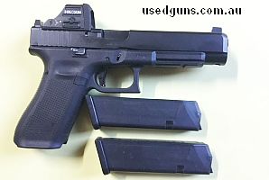 As new Gen 5 model 34 MOS cut slide ready to fit your own red dot or use the high factory sights fitted. Gen 5 has improved 135 mm barrel, ambi slide stop lever