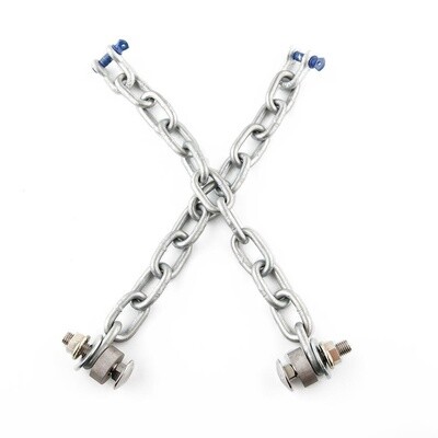 Black Carbon Target Chain Kit Short - 10 Link 8mm Gal Chain, Nylok Nuts, Washer, Spacers