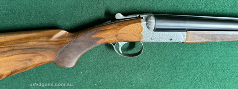 Highly sought after SKB 200E in near new condition. Triggers have been worked by the gunsmiths R.E. Sharp and Sons. A beautiful gun in every respect. Single sel