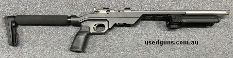 Browning T-Bolt Stainless Varmint in MDT Stock.16" Heavy Stainless Threaded Barrel. Has cross slot bases. Comes with Magpul Bi-pod. Would be excellent except fo