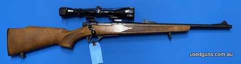 Good condition Remington Mohawk in 222 Rem. Has see through rings with a Tasco 3-12x40 mounted. Cycles well. Barrel in good condition. Great little compact pack