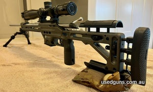 Excellent rifle with Remington Varmint 25 inch, 1:8 twist IBI barrel, all gunsmithing by LRP Solutions. MPA BA Comp stock & 2 x 10 round Magazines with Less tha
